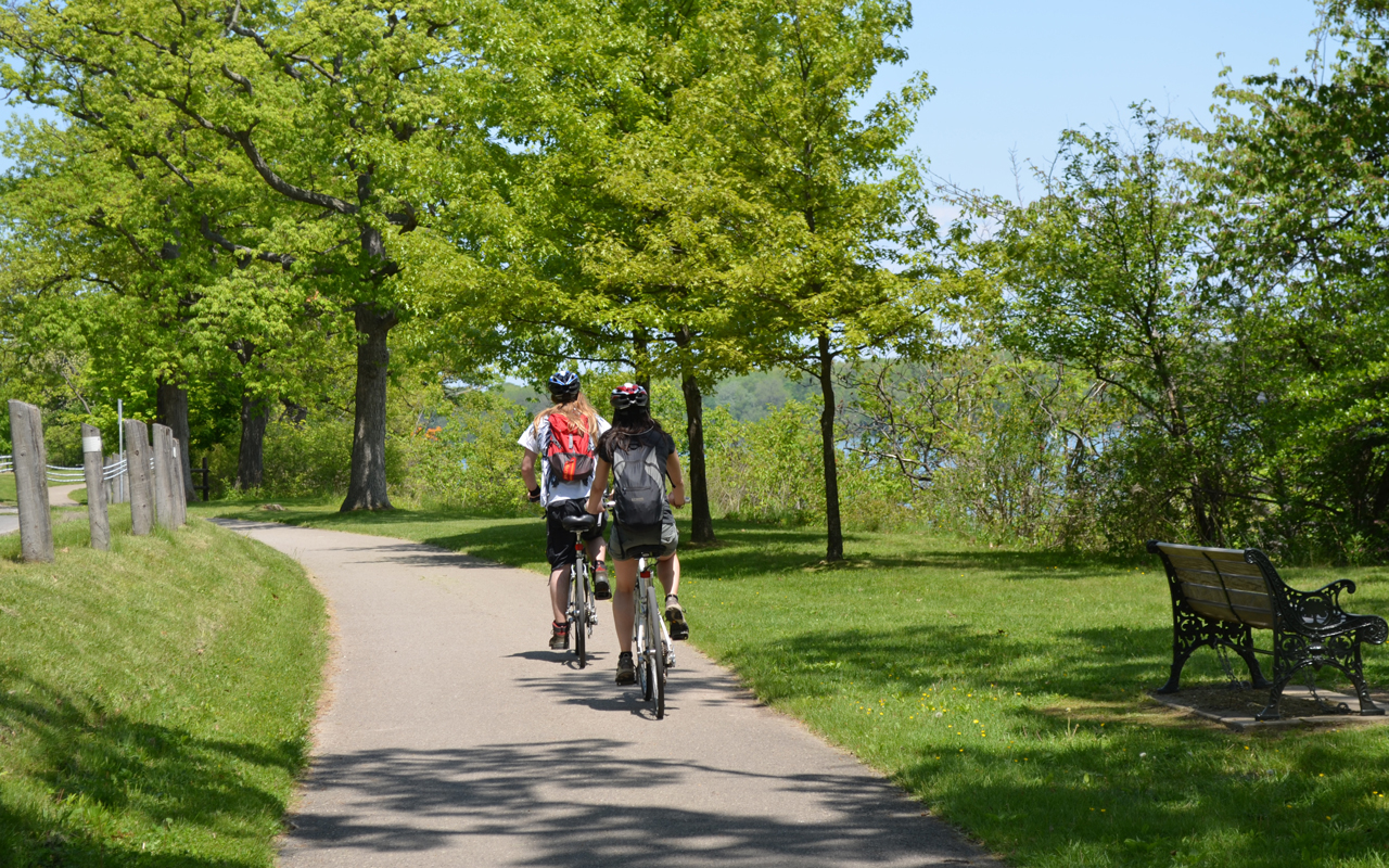 cyclists on trail