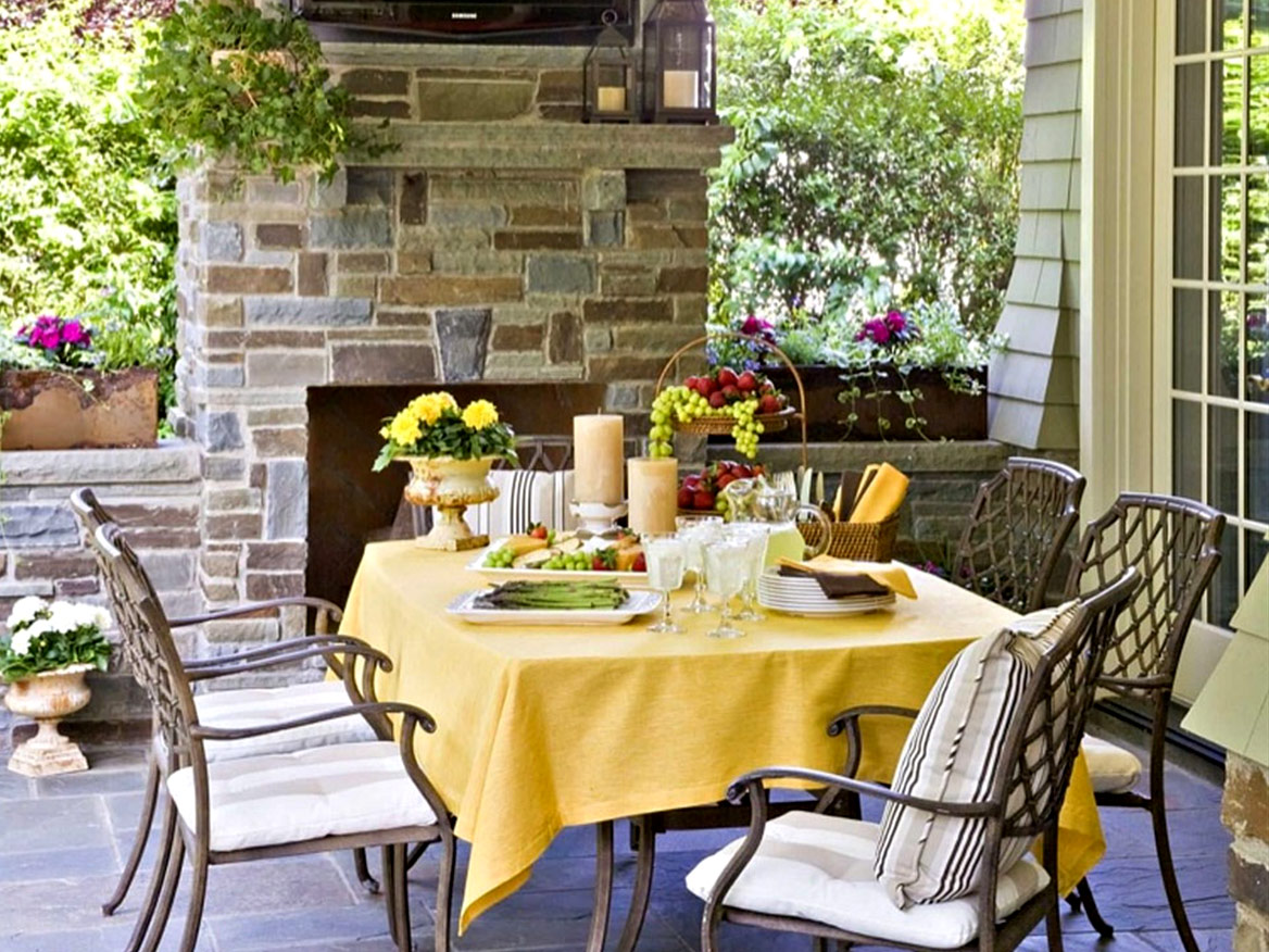 yellow patio table