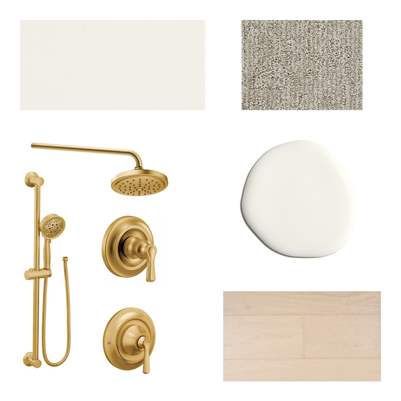 gold and marble fixtures