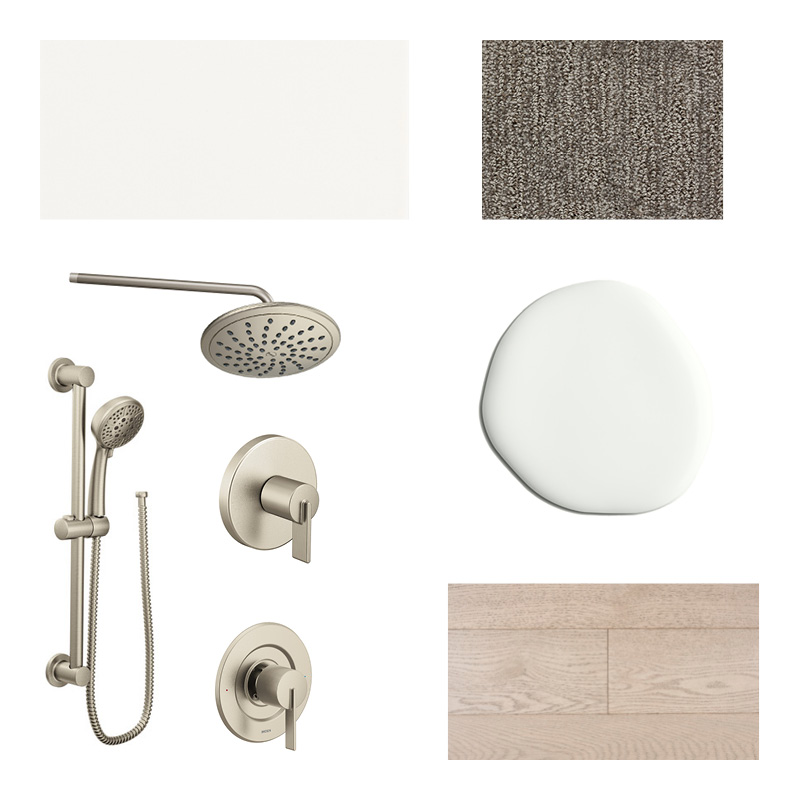 silver and marble fixtures